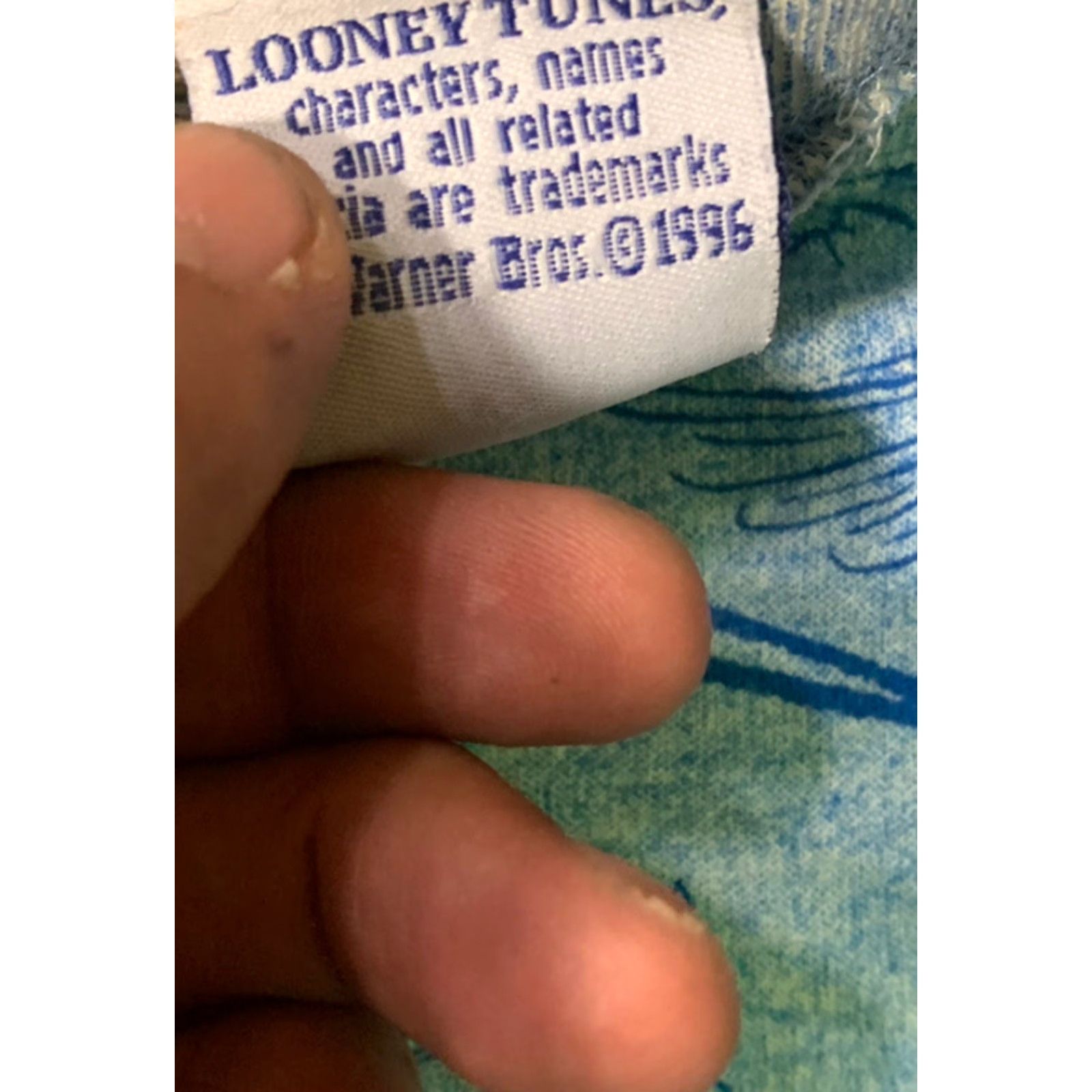 Vintage VINTAGE Looney Tunes 90s Blues All Over Print Cropped T Shirt Adult Large Blue Mens Size US L / EU 52-54 / 3 - 4 Thumbnail