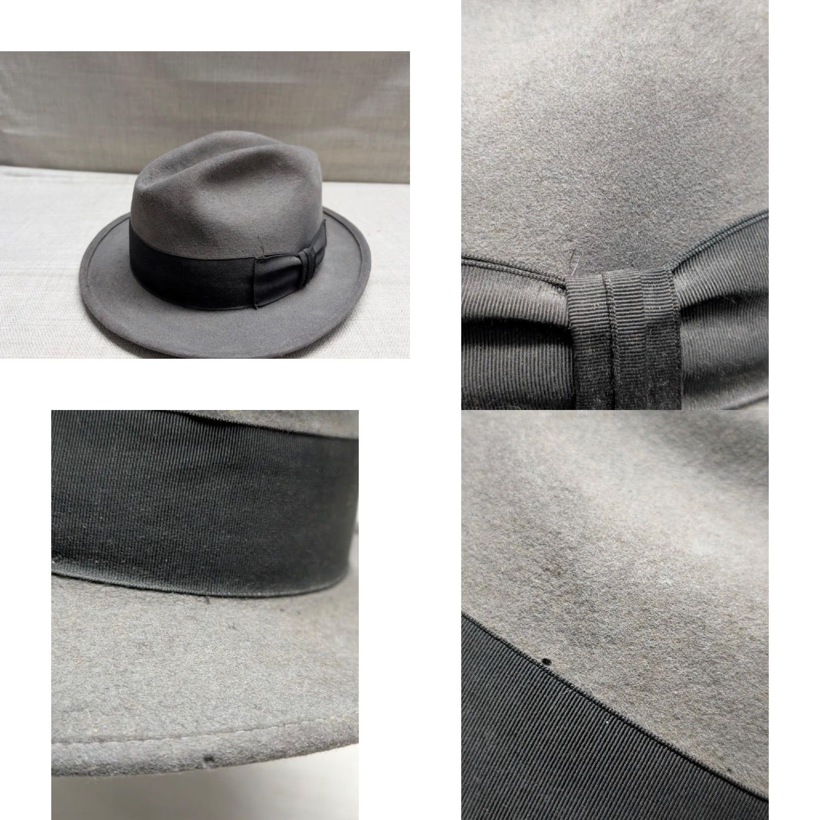 Vintage VINTAGE Stevens Fedora Hat Men Gray fur felted Beaver Blend 7-1/4 58cm height 4.5 brim 2"HS Size ONE SIZE - 9 Thumbnail