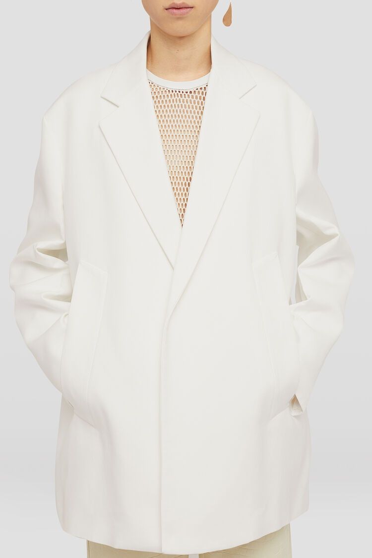 Jil Sander o1w1db10825 Deconstructed Jacket in Coconut Size US L / EU 52-54 / 3 - 7 Thumbnail