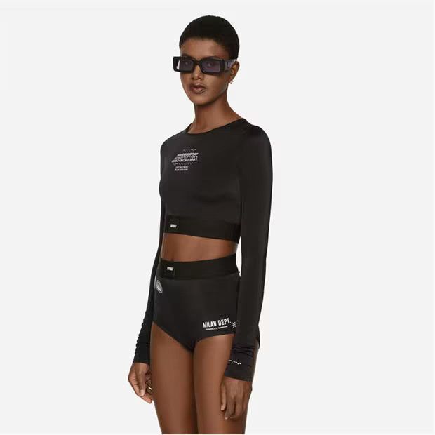 Dolce & Gabbana o1g2r1mq1024 Long Sleeved Stretch Jersey Top in Black Size M / US 6-8 / IT 42-44 - 2 Thumbnail