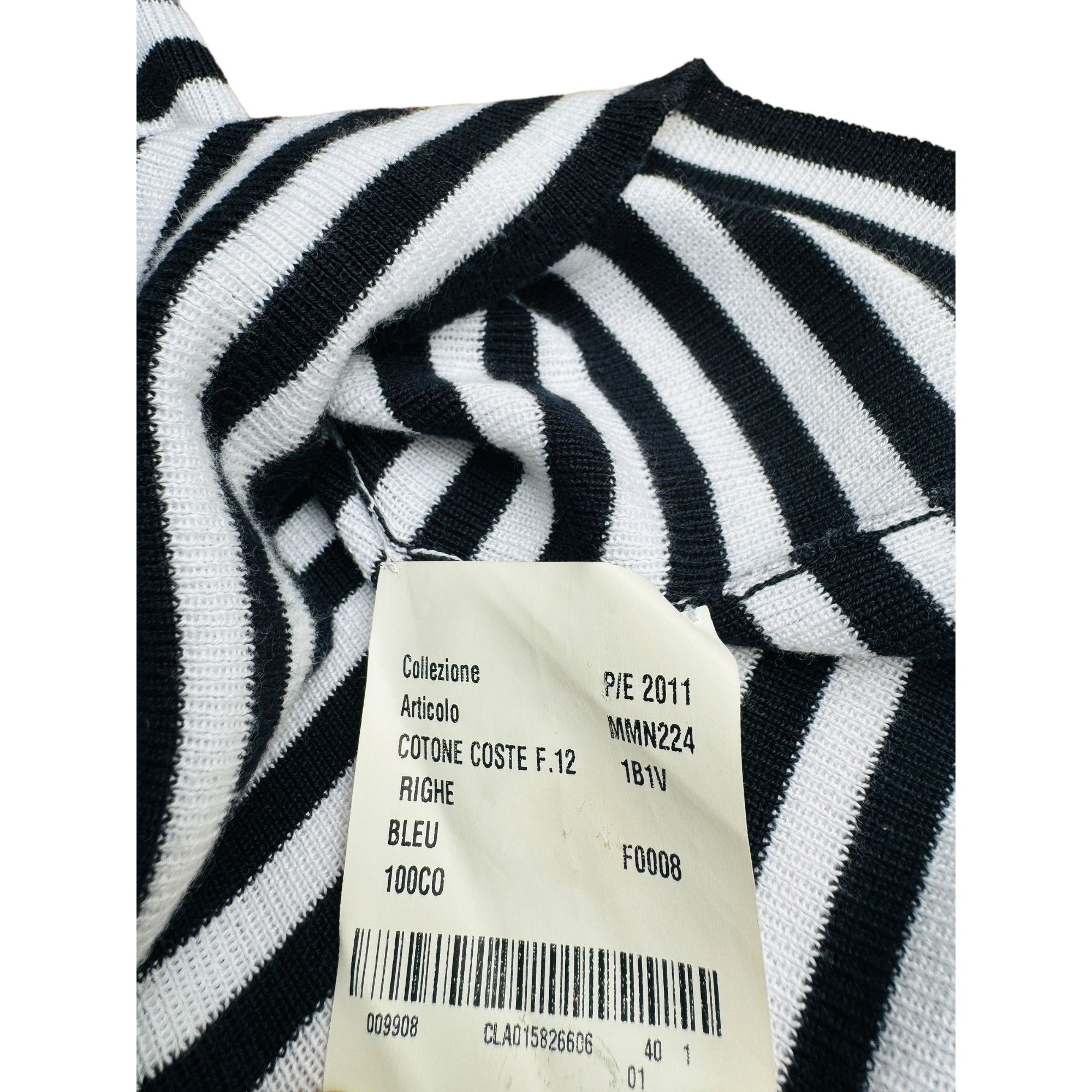 Miu Miu Navy White Striped Knit Size S / US 4 / IT 40 - 6 Thumbnail