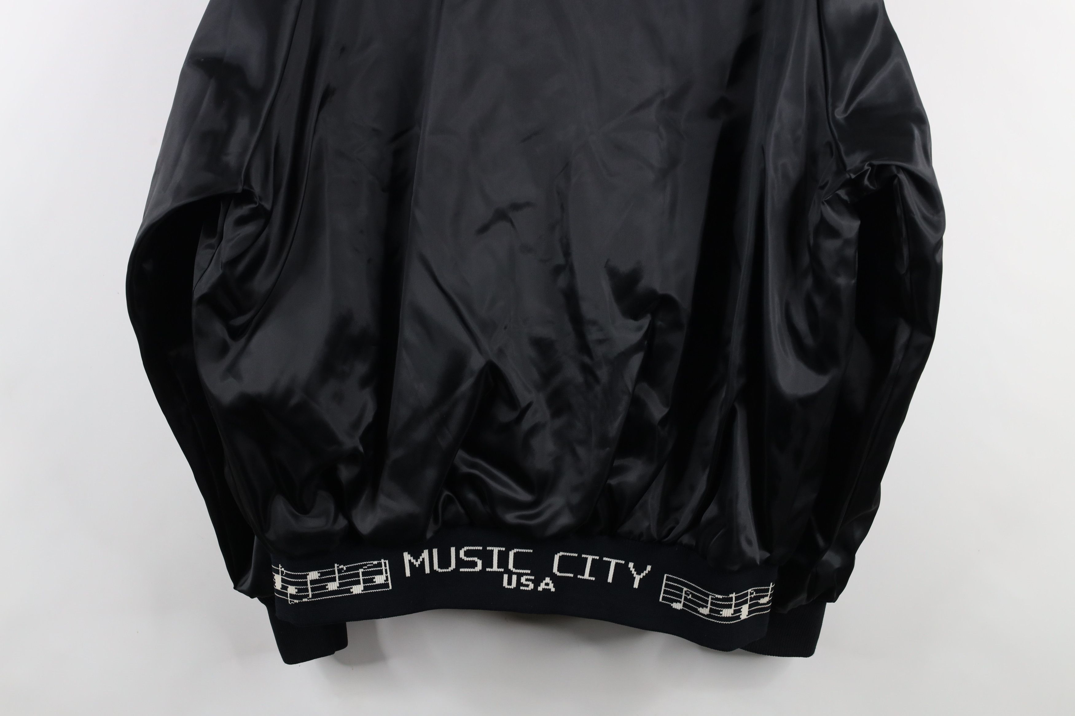 Vintage Vintage 80s 90s Nashville Satin Bomber Jacket Black USA Size US XXL / EU 58 / 5 - 15 Thumbnail