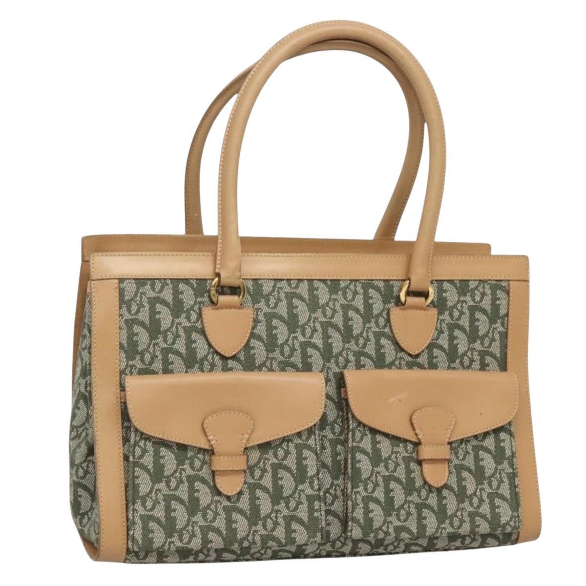 Dior DIOR Trotter Canvas Hand Bag Khaki Gold Size ONE SIZE - 1 Thumbnail
