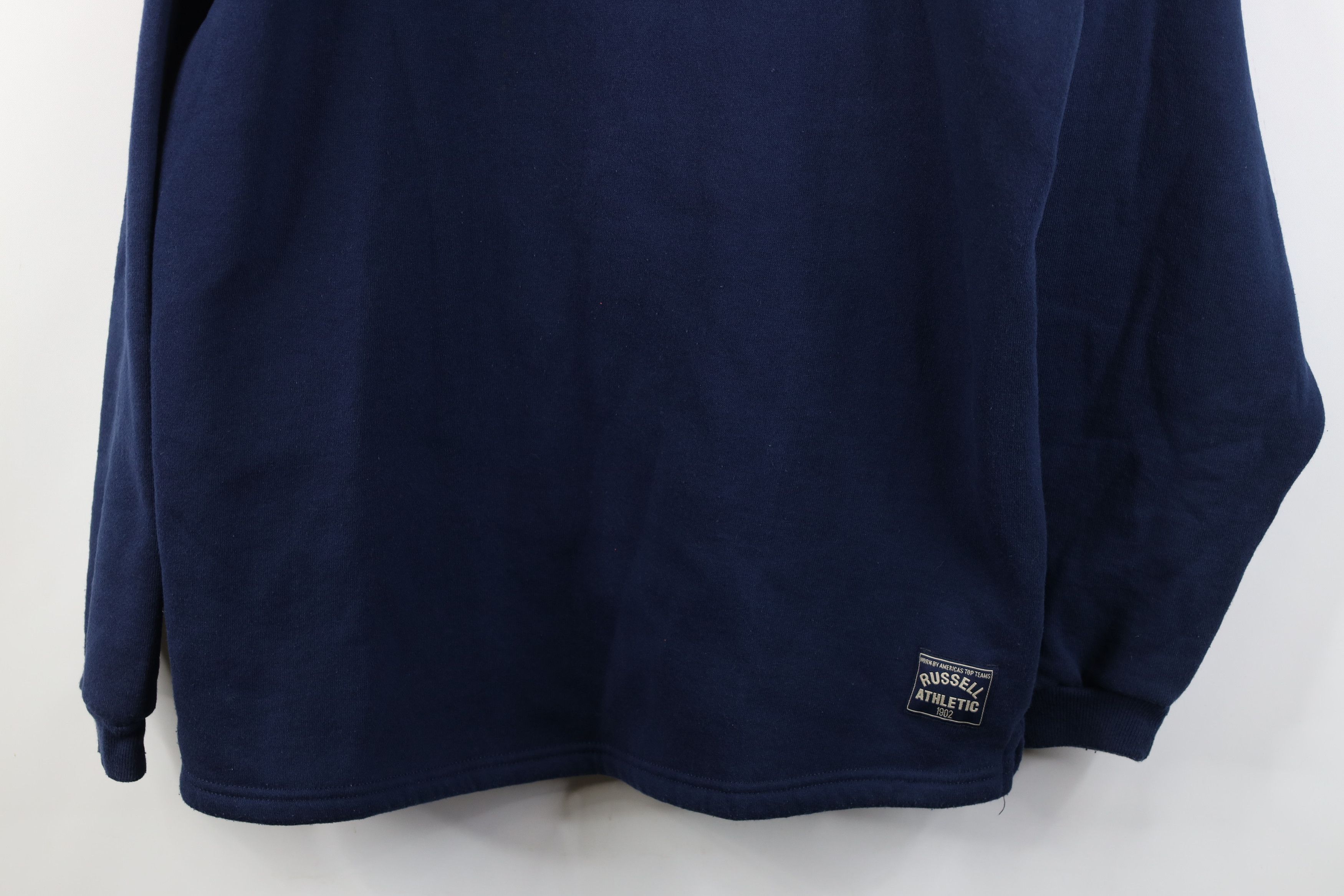 Russell Athletic Vintage 90s Russell Athletic Henley Sweatshirt Blue USA Size US L / EU 52-54 / 3 - 3 Thumbnail
