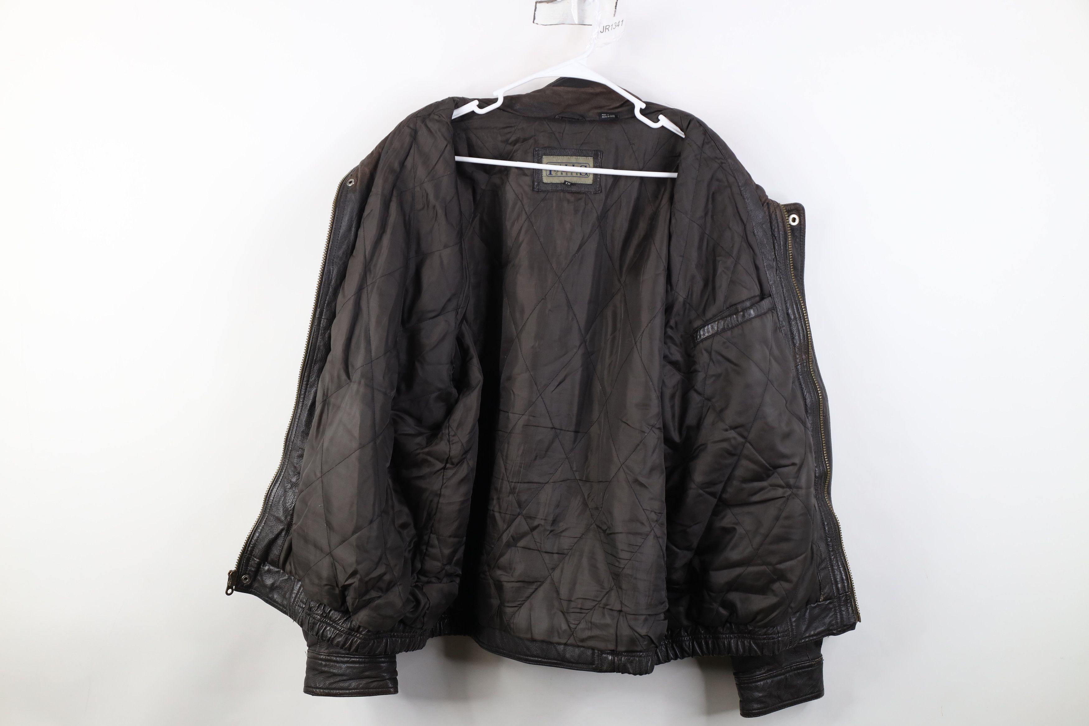 Vintage Vintage 90s Streetwear Quilted Leather Bomber Jacket Brown Size US XXL / EU 58 / 5 - 12 Thumbnail