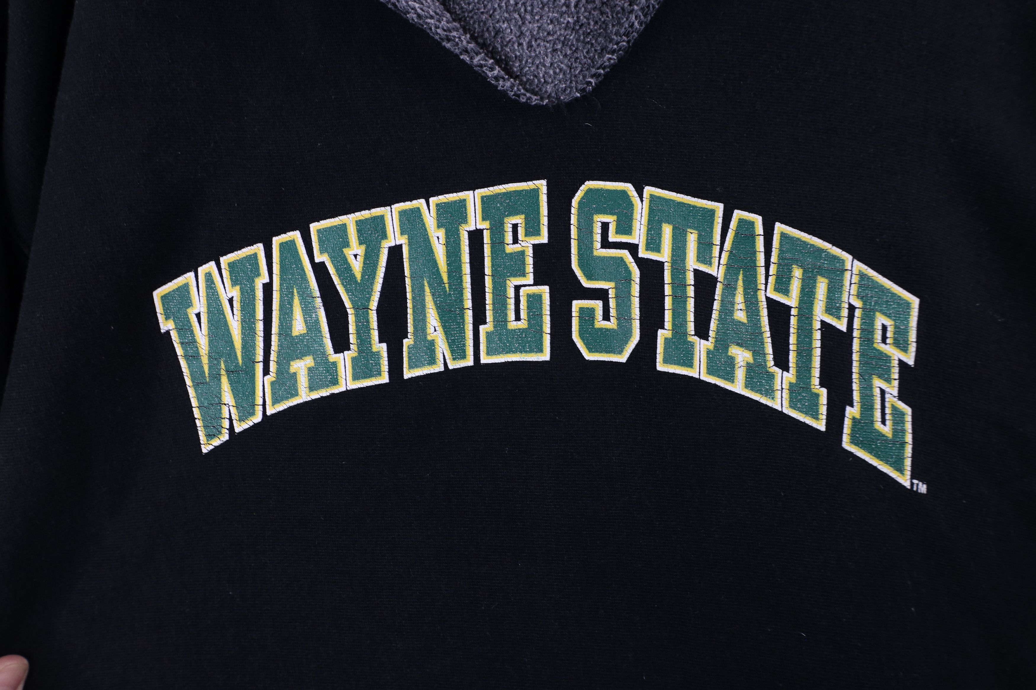Vintage Vintage 90s Heavy Wayne State University Hoodie Sweatshirt Size US XXL / EU 58 / 5 - 6 Thumbnail