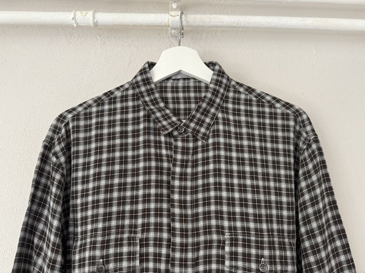 Dior Dior Grey Checkered Cotton Shirt with Chest Pockets Size US L / EU 52-54 / 3 - 3 Thumbnail