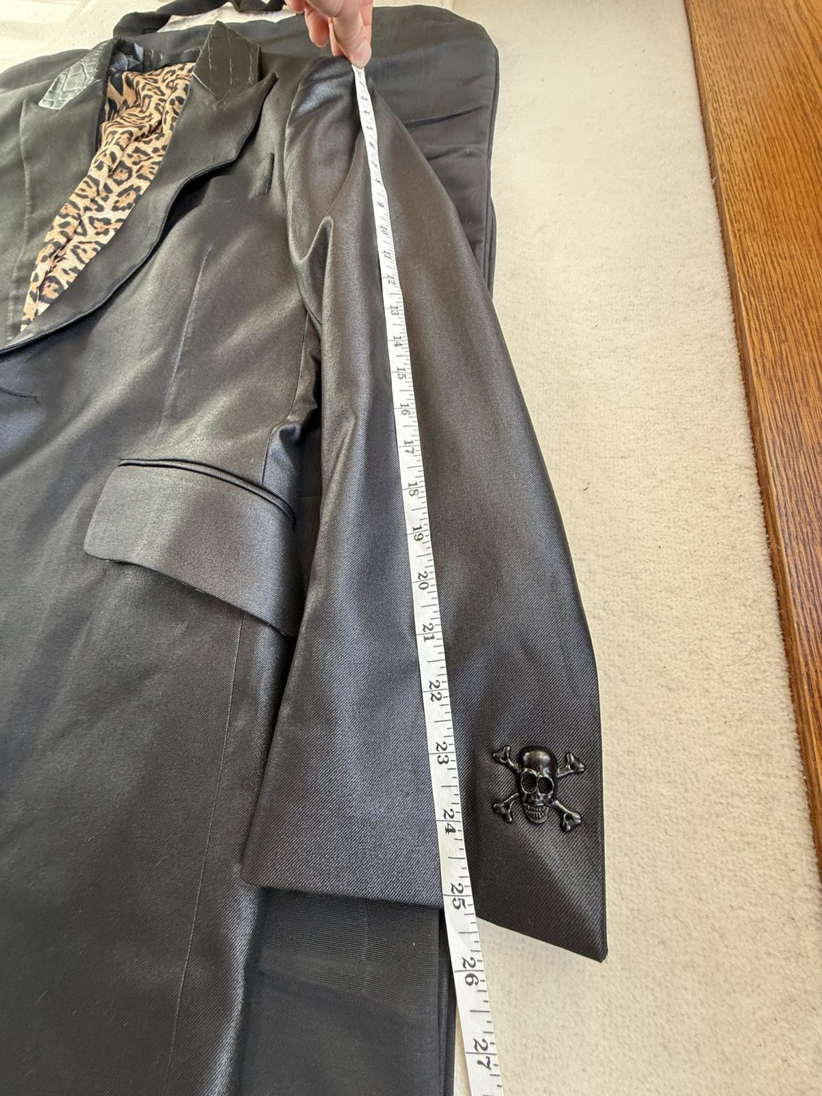 Sir Tom Baker 3k Sir Tom Baker tuxedo leather Fuck you leopard suit jacket Size 38R - 7 Thumbnail