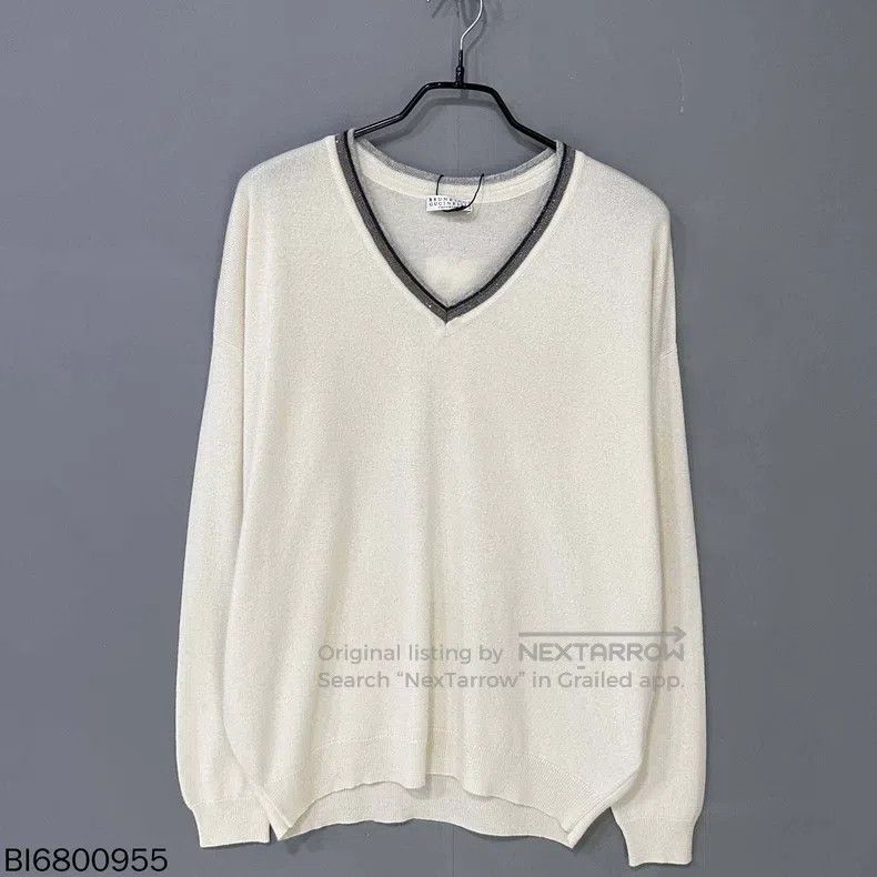 Brunello Cucinelli Brunello Cucinelli V-Neck Cashmere Knit Sweater Size S / US 4 / IT 40 - 1 Thumbnail