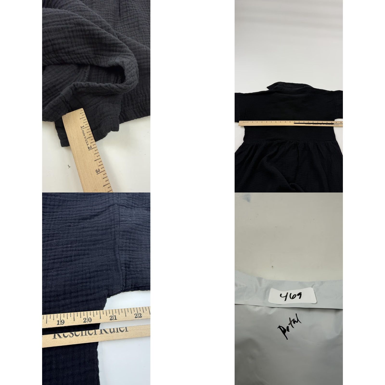 Vintage VINTAGE? Wait: Not vintage. Petal & Pup Romper Women 4 Black Gauze Button Front V-Neck Short Sleeve One-Piece 100% Cotton Women Size 27" / US 4 / IT 40 - 8 Thumbnail