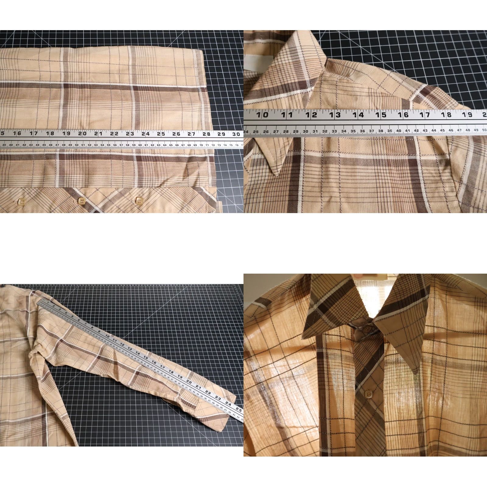 Sears VINTAGE Sears Kings Road Shirt Mens XL Beige Check Long Sleeve Button-Up 80s Retro Modern Casual Workwear Cotton Blend Polyester Blend Size US XL / EU 56 / 4 - 8 Thumbnail