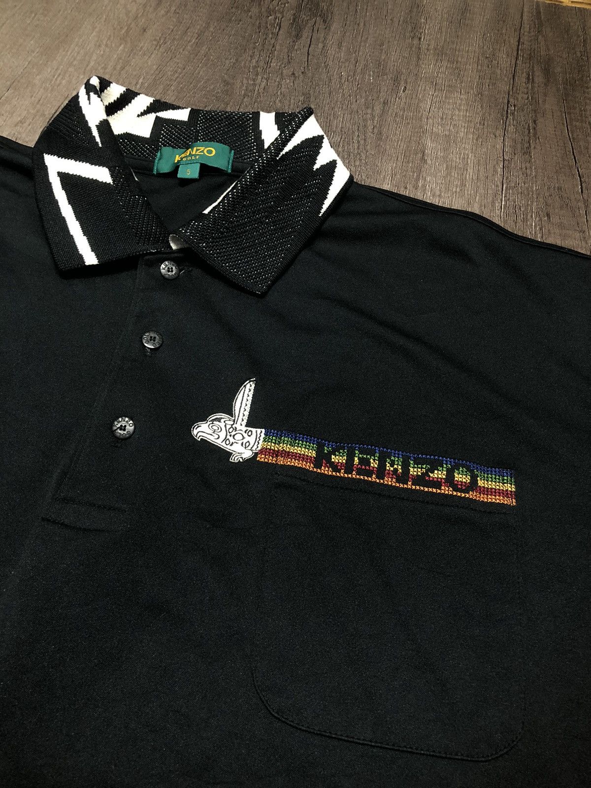 Kenzo × Vintage Vintage Kenzo Golf Pocket Long Sleeve Polo Shirt Size US XL / EU 56 / 4 - 5 Thumbnail