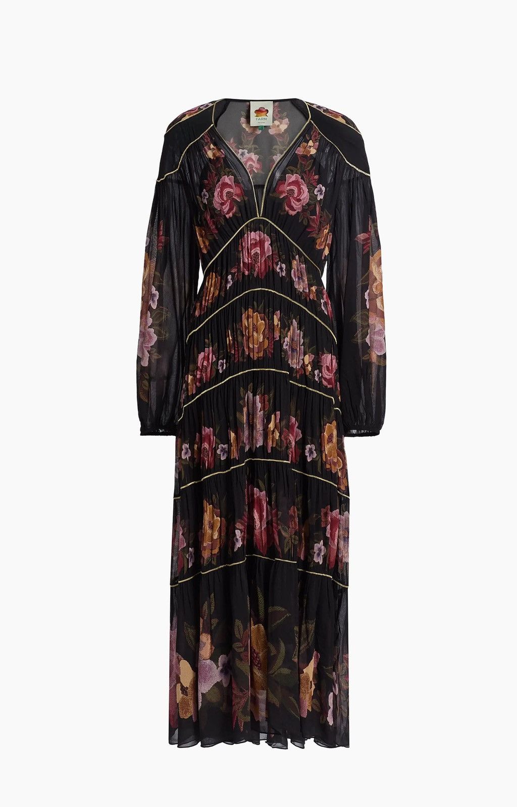 Farm Rio Farm Rio Chenille Flowers Floral V-Neck Maxi Dress size S Size S / US 4 / IT 40 - 1 Thumbnail