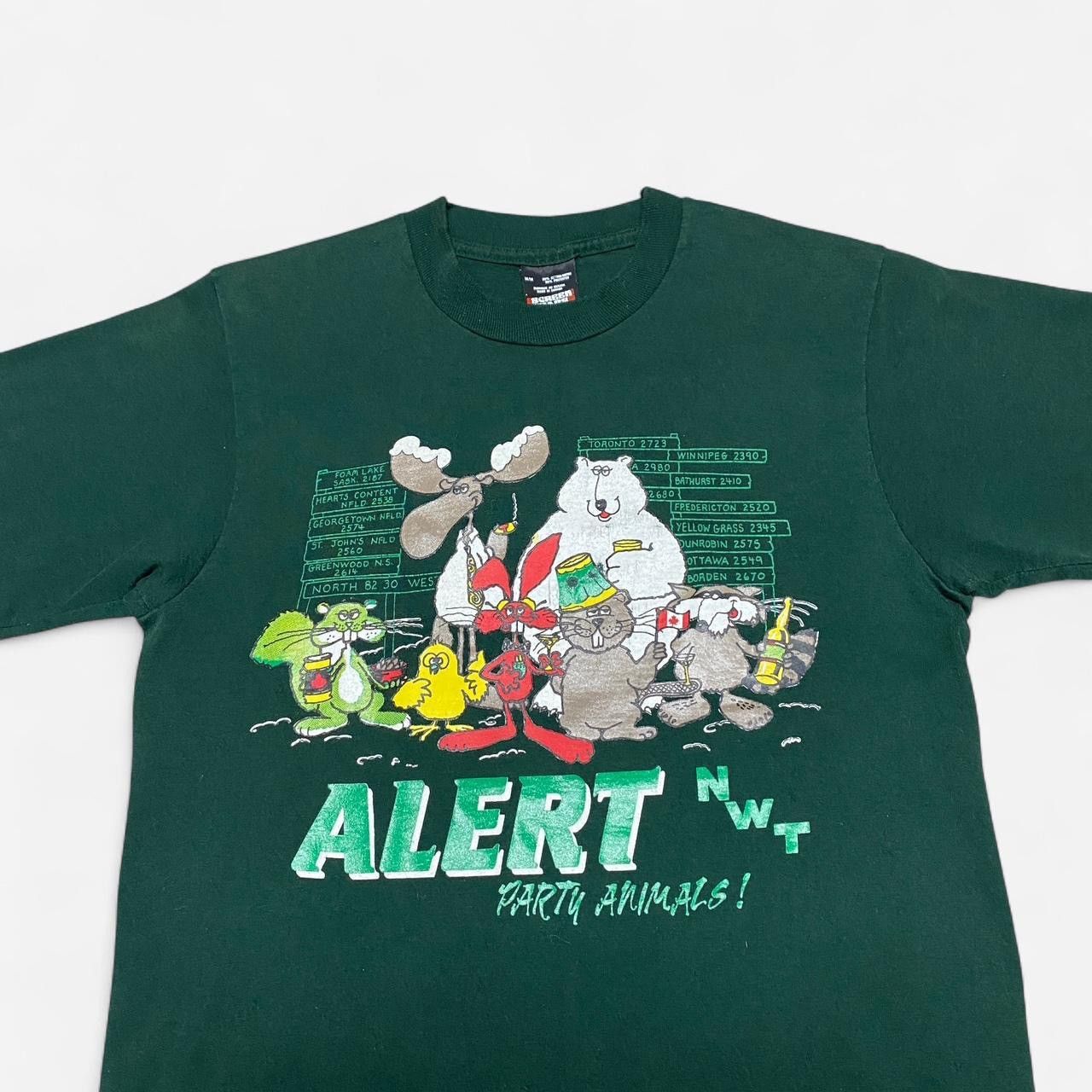 Other Vintage ALERT animal party drinking forest green tshirt Size US S / EU 44-46 / 1 - 1 Thumbnail