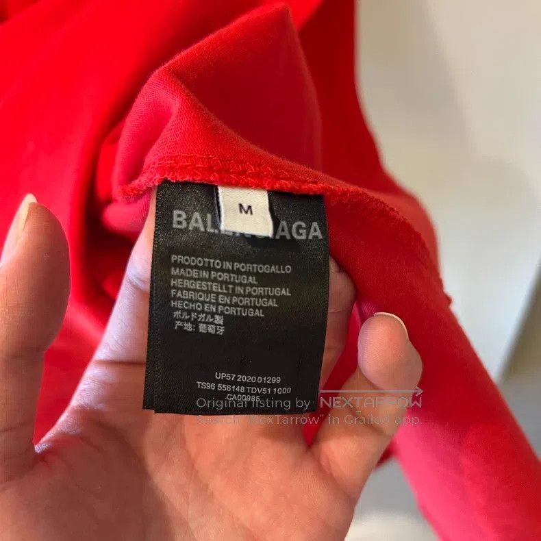 Balenciaga Balenciaga Red Front and Back Logo Short Sleeve Size US M / EU 48-50 / 2 - 4 Thumbnail