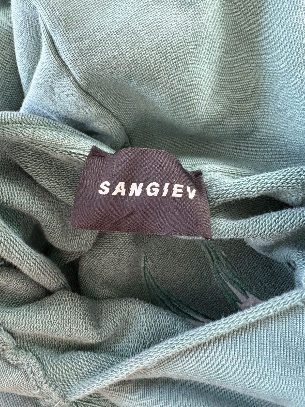 Sangiev Sangiev Turquoise Cropped Embroidered Hoodie Size US M / EU 48-50 / 2 - 4 Thumbnail
