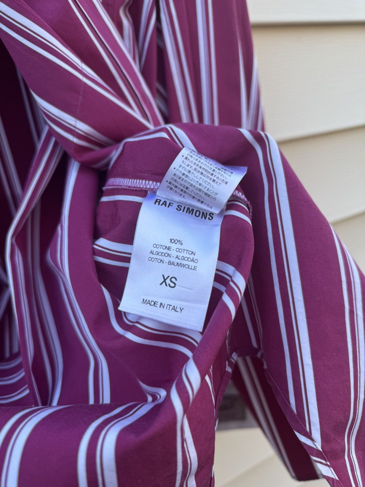 Raf Simons Red & White Striped Shirt Size US XS / EU 42 / 0 - 7 Thumbnail