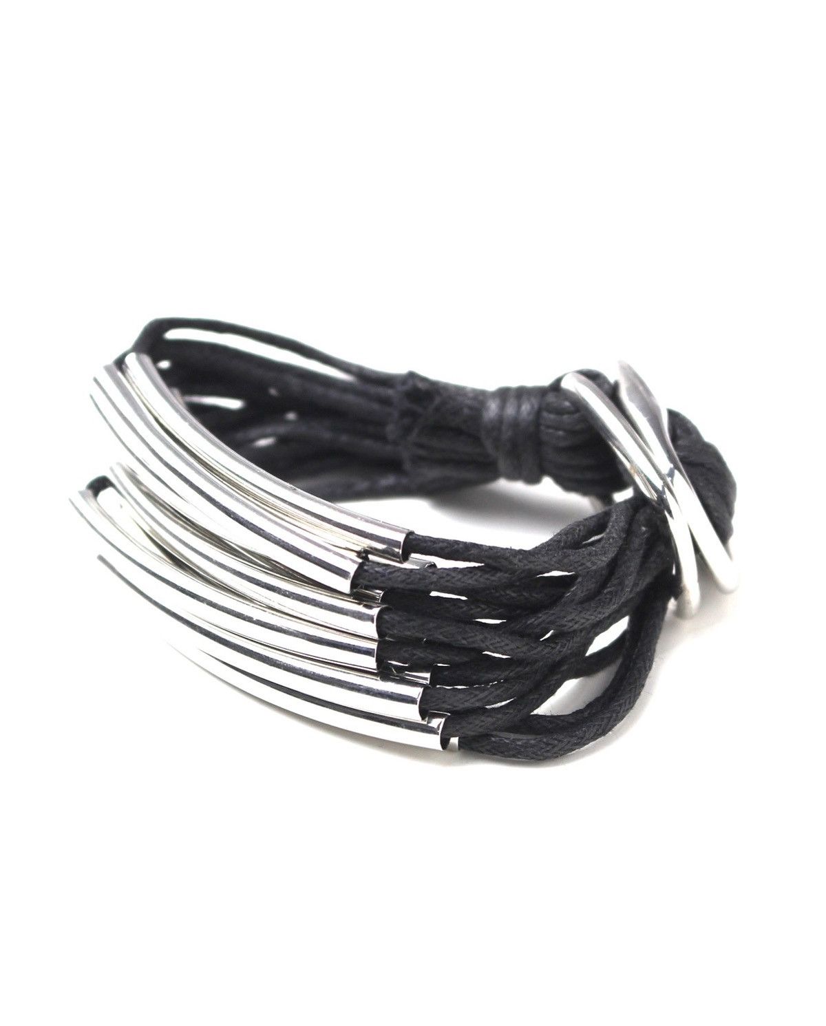 Hysteric Glamour 2000S JAPANESE MADE MULTI-STRAND BLACK CORD METAL BRACELET Size ONE SIZE - 3 Thumbnail