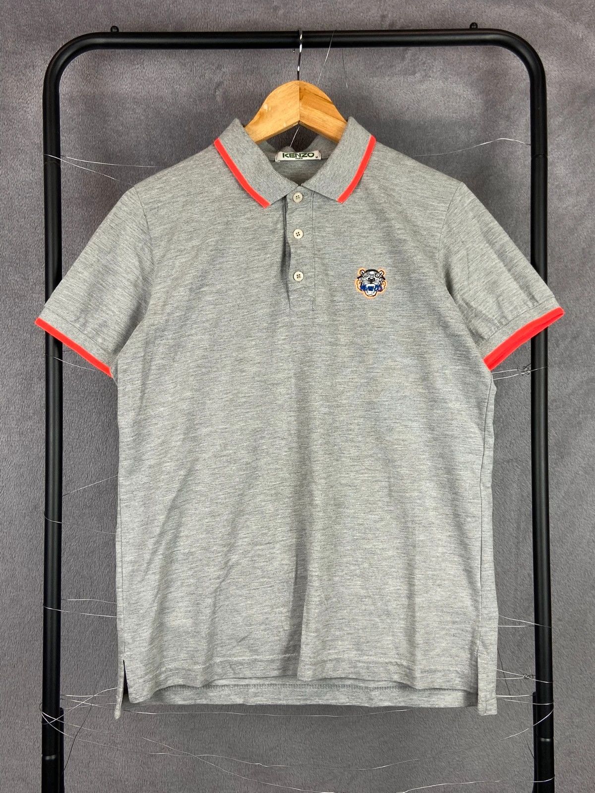 Kenzo Kenzo grey polo shirt tiger logo vintage streetwear Size US M / EU 48-50 / 2 - 1 Thumbnail