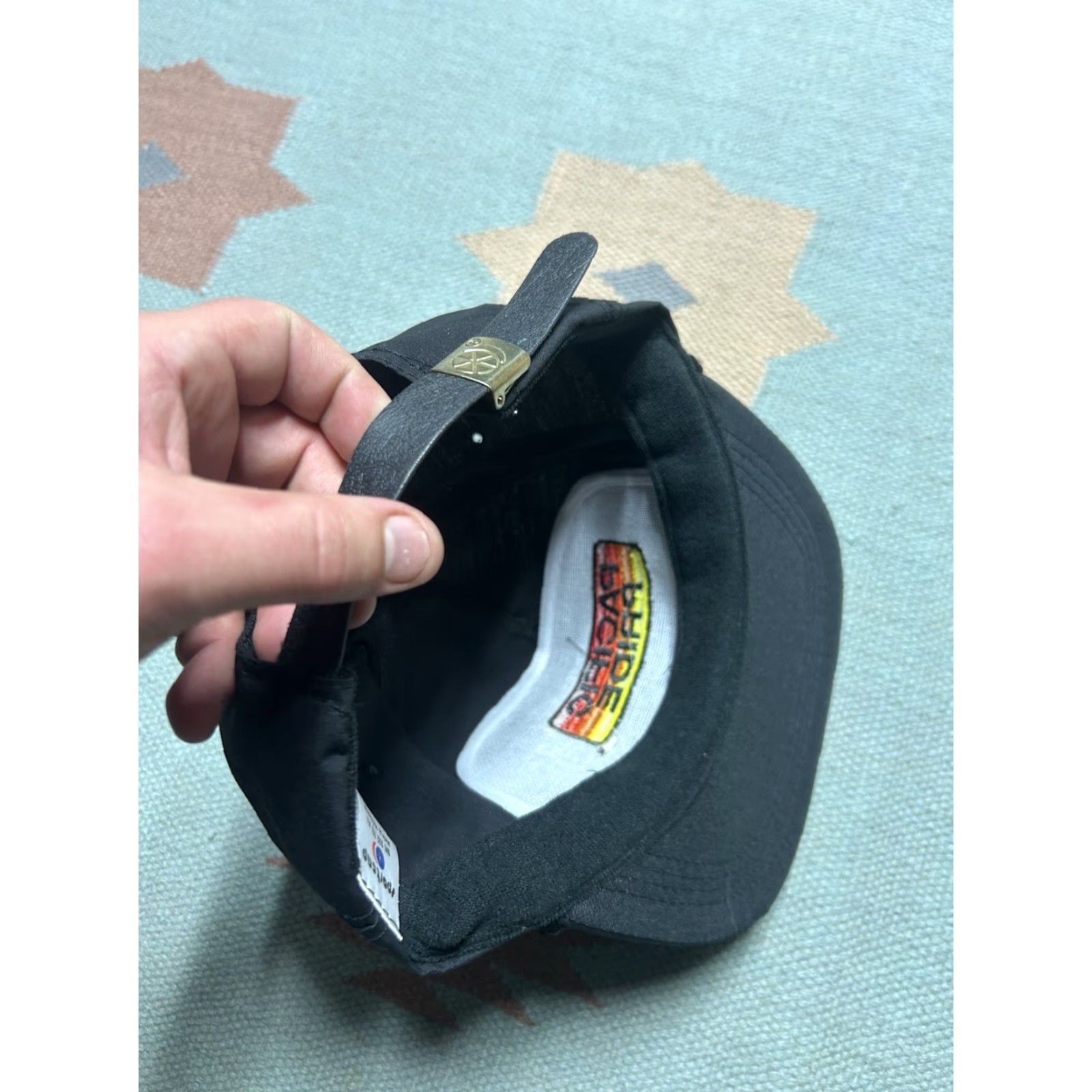 GAS VINTAGE Pacific Strapback Hat Cap Black Embroidered Adjustable Men Gas Fuel Pride Pacific Brand Strapback Hat Size ONE SIZE - 6 Thumbnail