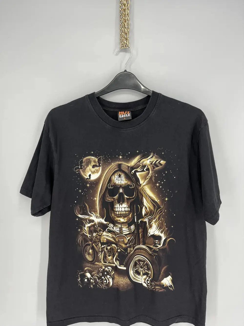 Band Tees Skulls T-shirt vintage rock metal size L black reverse logo Size US L / EU 52-54 / 3 - 6 Thumbnail