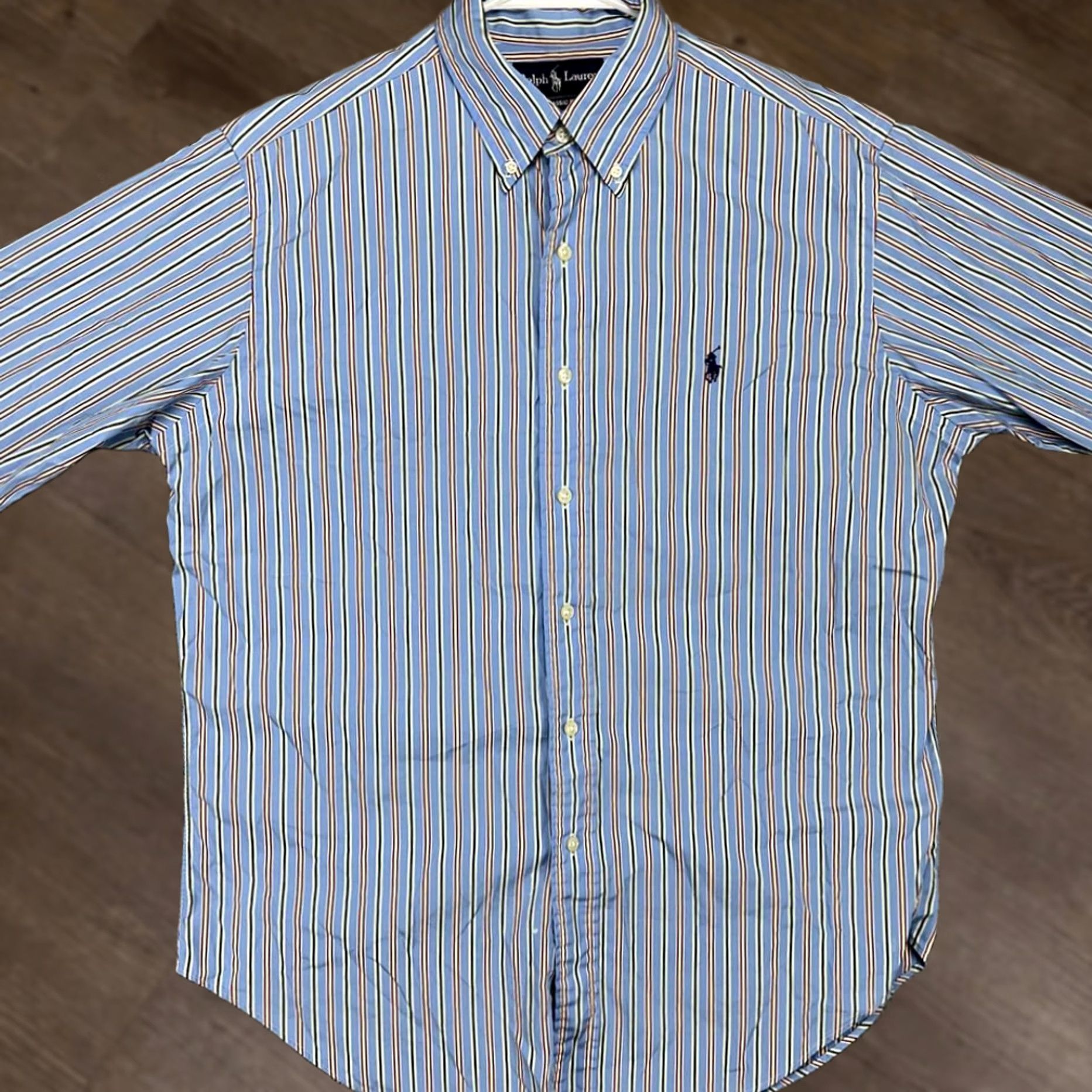 Ralph Lauren Ralph Lauren Mens Dress Shirt 16 34-35 Multicolor Stripe Button-Down Long Sleeve Pony Shirt Size 42R - 1 Thumbnail