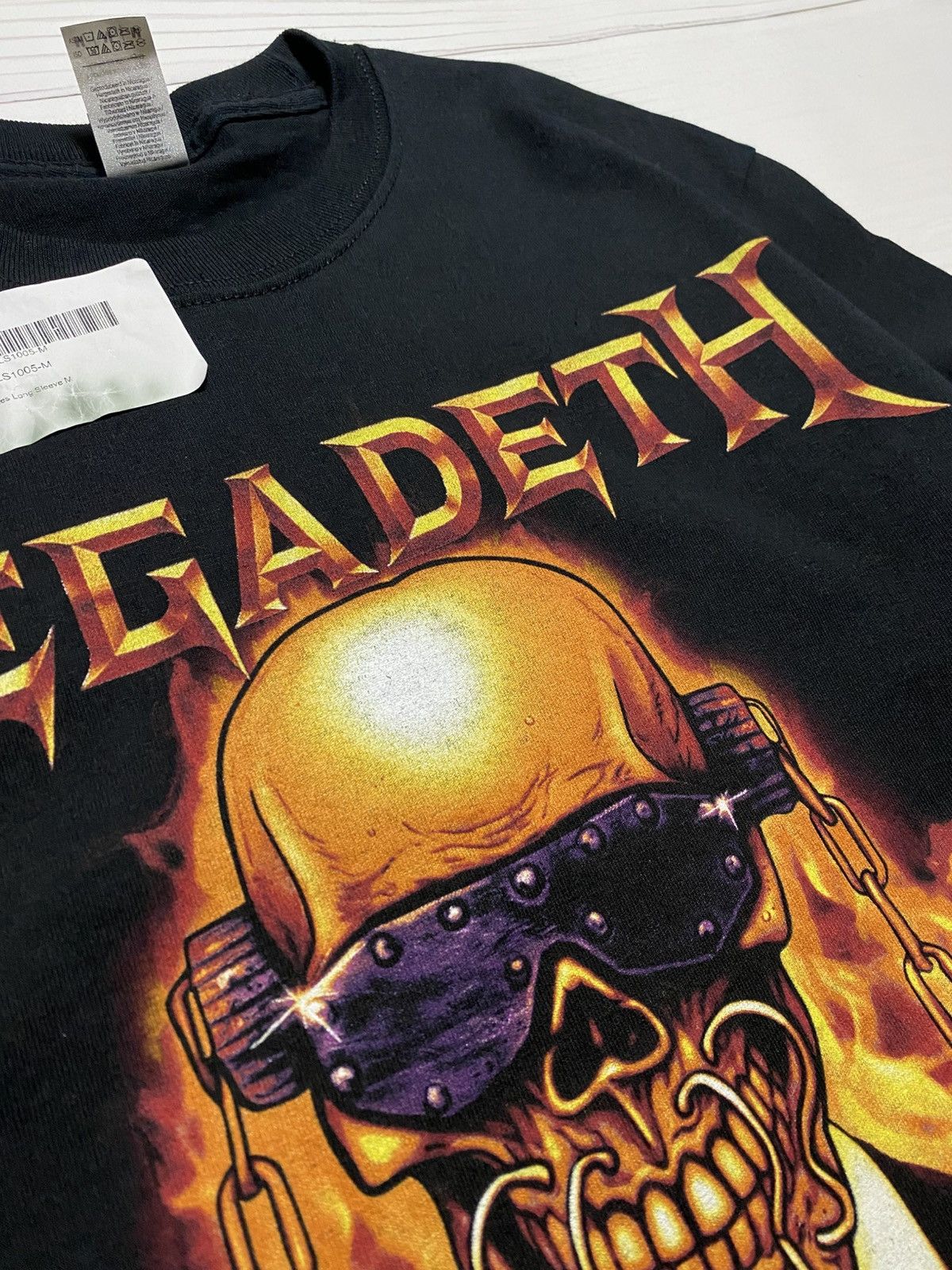 Gildan Megadeth Vic Flames Big logo band rock longsleeve t shirt Size US M / EU 48-50 / 2 - 5 Thumbnail