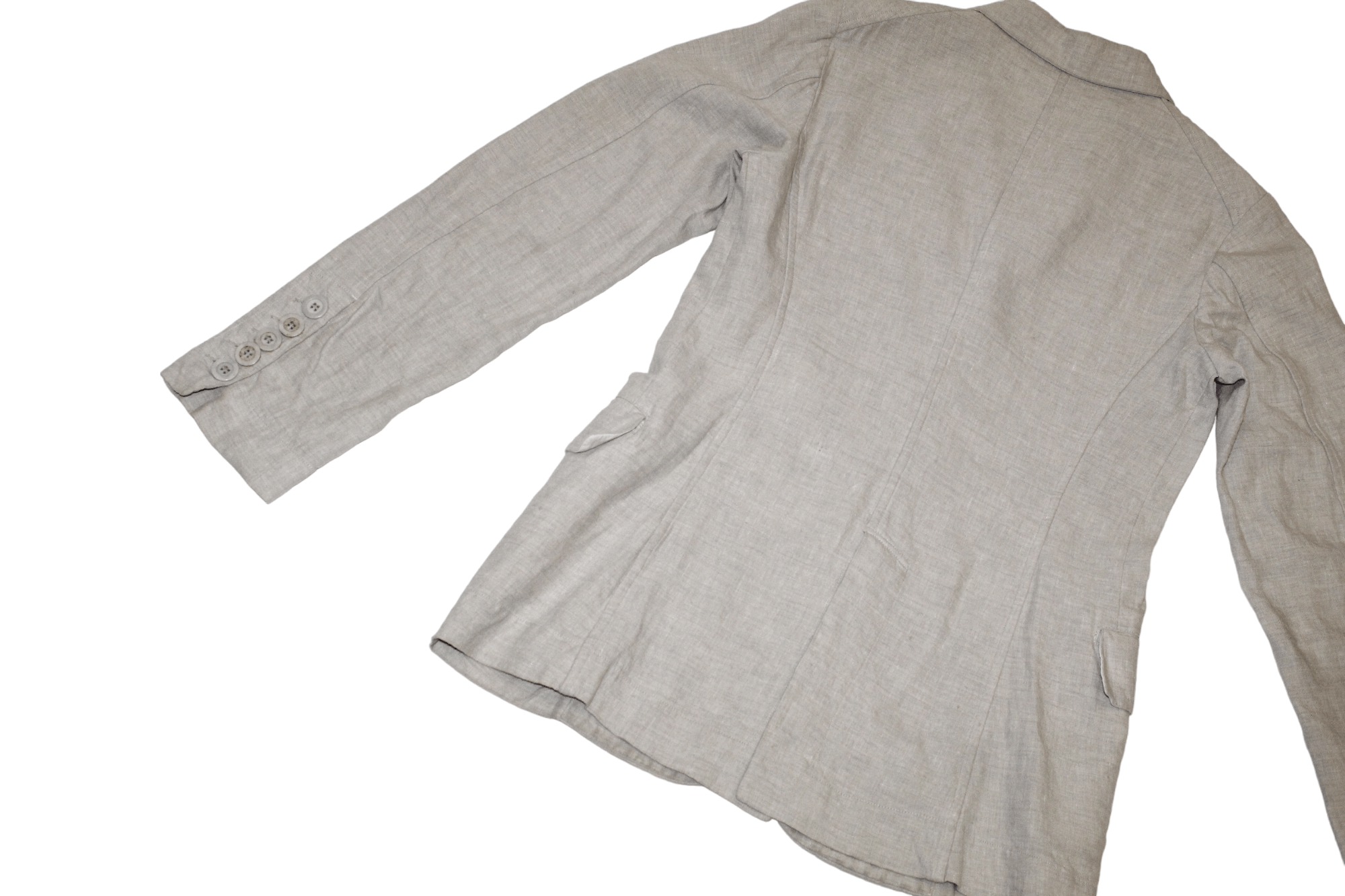 Casey Vidalenc Casey Vidalenc Linen Solid Grey Slim Fit Layered Blazer Size US S / EU 44-46 / 1 - 12 Thumbnail