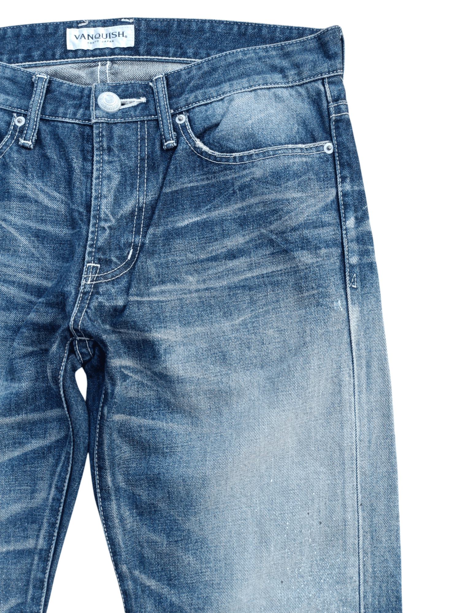 Japanese Brand VANQUISH Tokyo Japan Whiskers Painted Rare Design Jeans Size US 32 / EU 48 - 6 Thumbnail