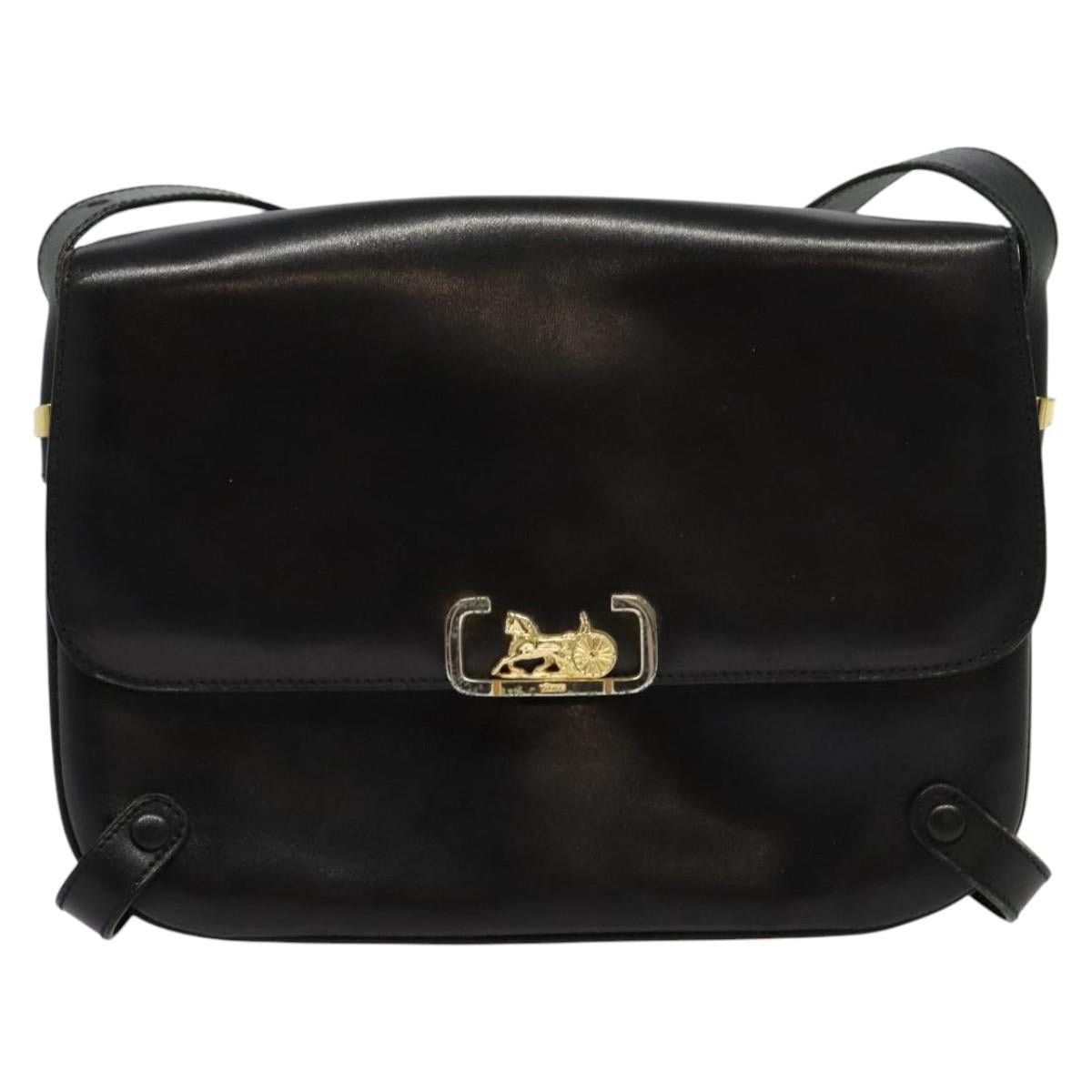 Celine CELINE Shoulder Bag Leather Black Gold Size ONE SIZE - 2 Thumbnail