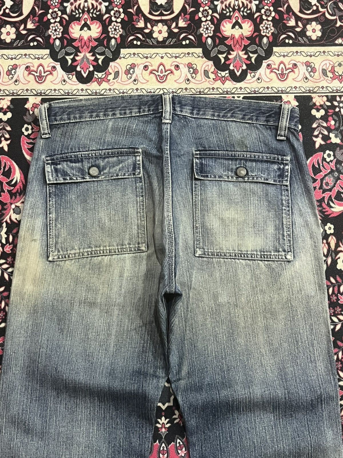 Undercover × Uniqlo Vintage Uniqlo Fatigue Distressed Regular Fit Blue Jeans Size US 34 / EU 50 - 6 Thumbnail