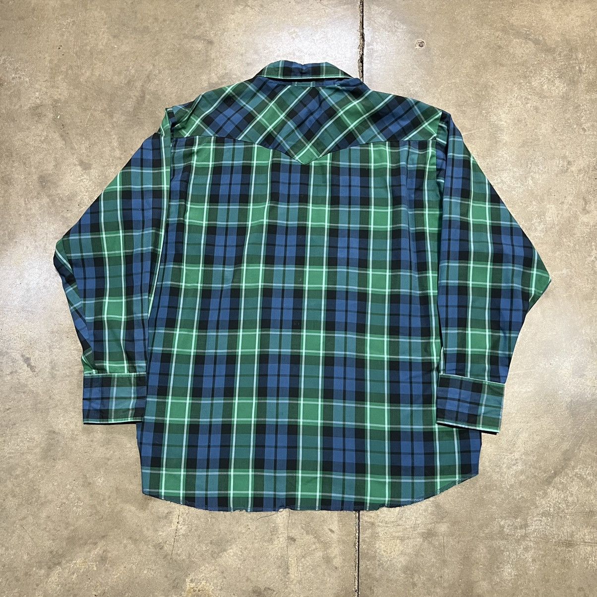 Vintage × Wrangler Vintage 80s Wrangler Pearl Snap Button Up Western Cowboy Size US XXL / EU 58 / 5 - 5 Thumbnail