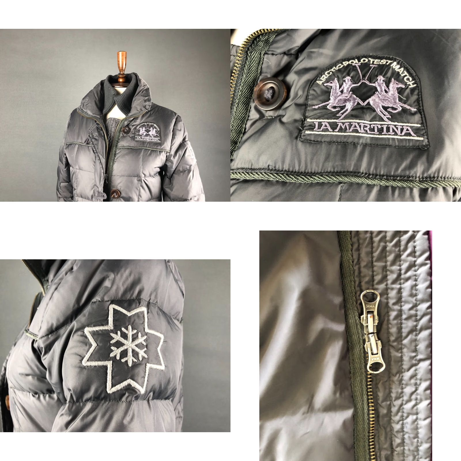 La Martina LA MARTINA Jacket Womens L Gray Women Quilted Full Zip Down Size Dark Nylon Size L / US 10 / IT 46 - 8 Thumbnail