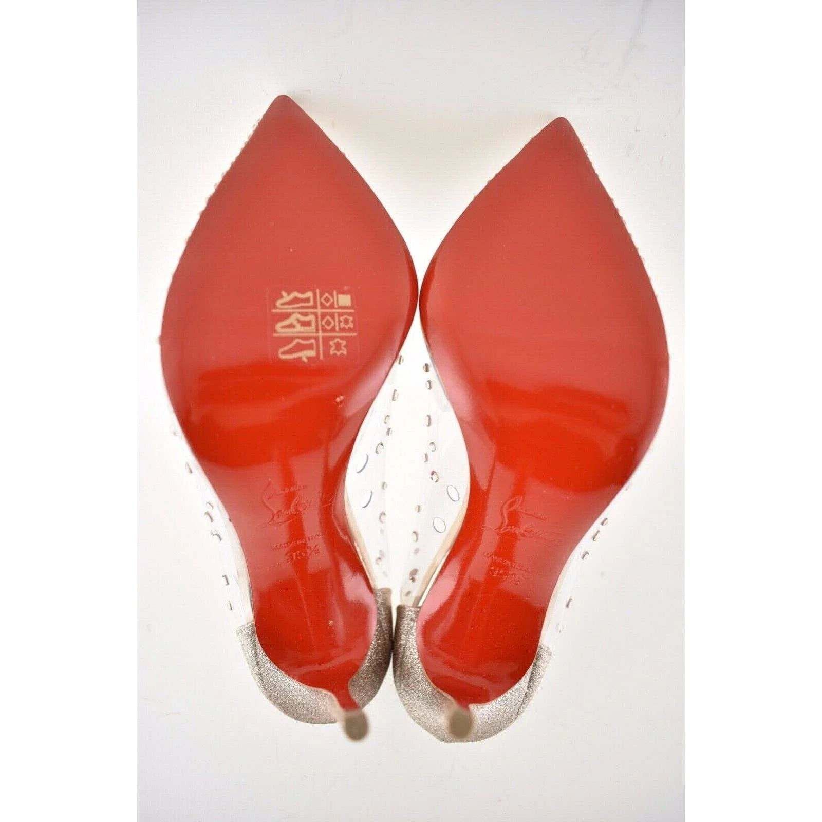 Christian Louboutin Degrastrass PVC 100 Pink Courtisane Glitter Heel Pump 35.5 Size US 5.5 / IT 35.5 - 12 Thumbnail