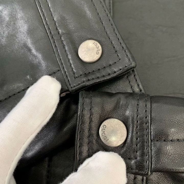 Gucci Gucci Black Leather Stand Collar Jacket Size US XS / EU 42 / 0 - 9 Thumbnail