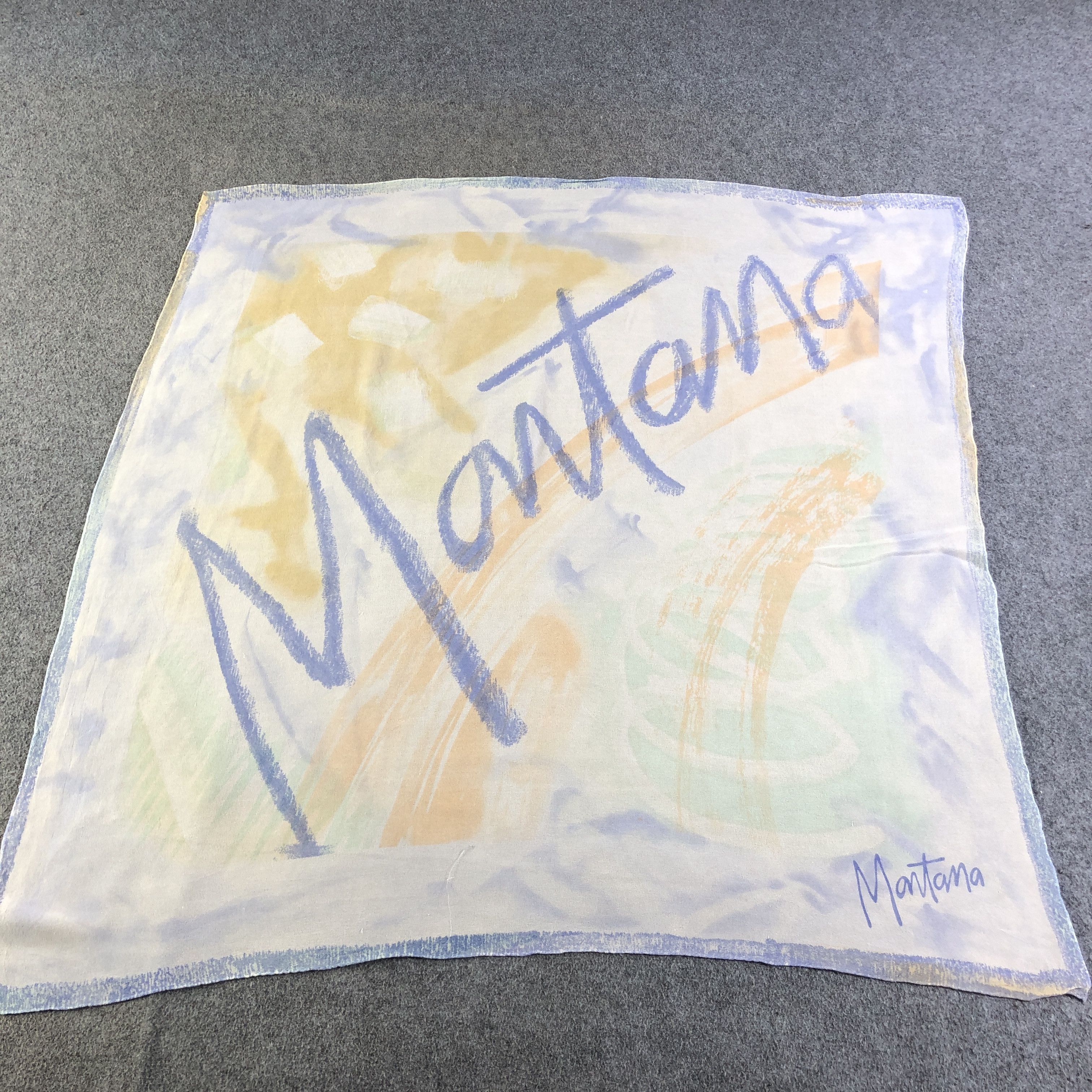 Claude Montana Montana Abstract Hand Rolled Silk Scarf M1012 Size ONE SIZE - 2 Thumbnail
