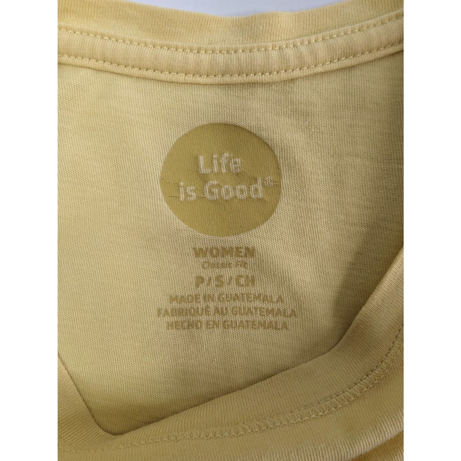 Life is Good Life Is Good Hello Love Coffee Mug Hearts Yellow T Shirt Small Women Size S / US 4 / IT 40 - 6 Thumbnail