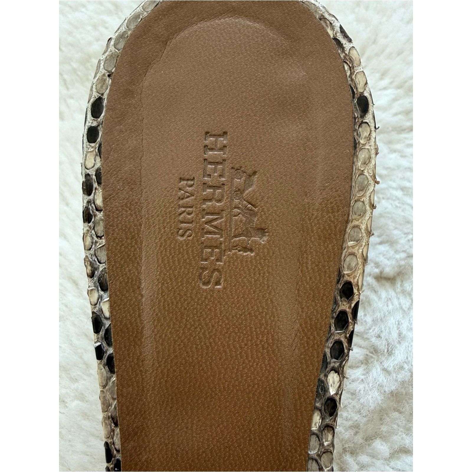 Hermes Hermes brown python oasis sandals women size 38 EU3200$ Size US 8 / IT 38 - 4 Thumbnail