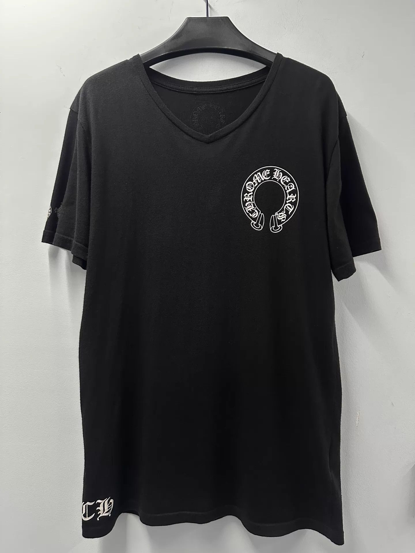 Chrome Hearts Chrome Hearts Gray V-Neck Short Sleeve T-Shirt | Grailed