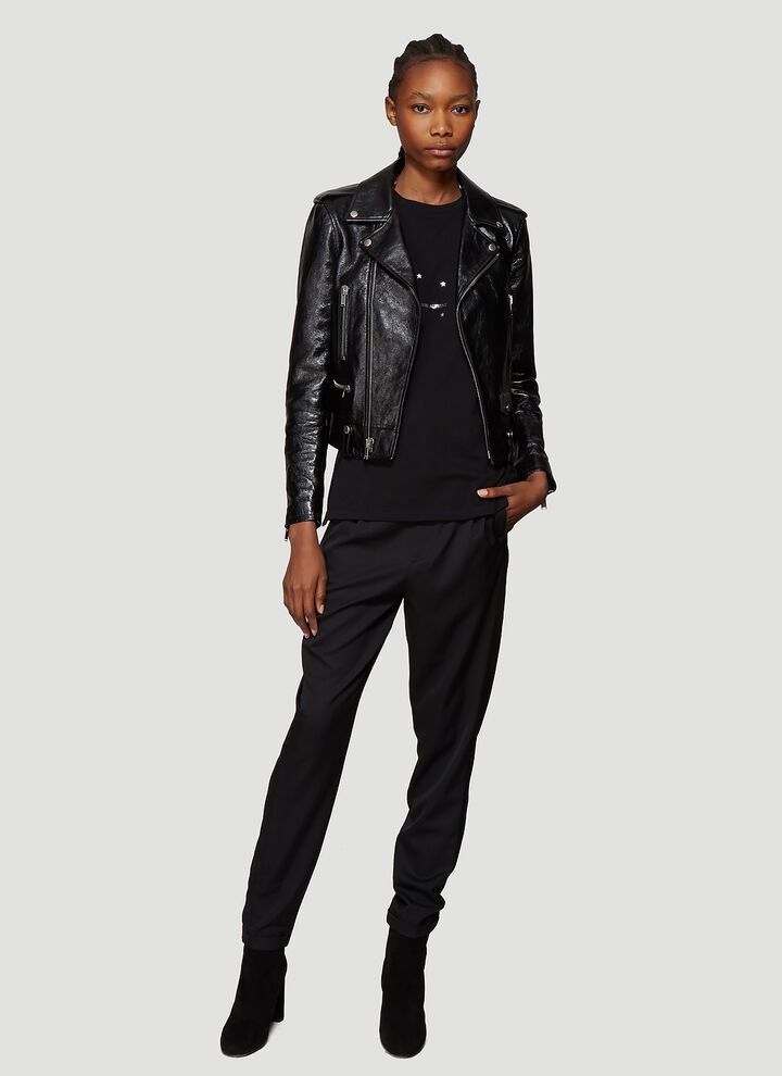 Saint Laurent Paris o1bcso1str1224 Motorcycle Jacket in Black Size XS / US 0-2 / IT 36-38 - 2 Thumbnail