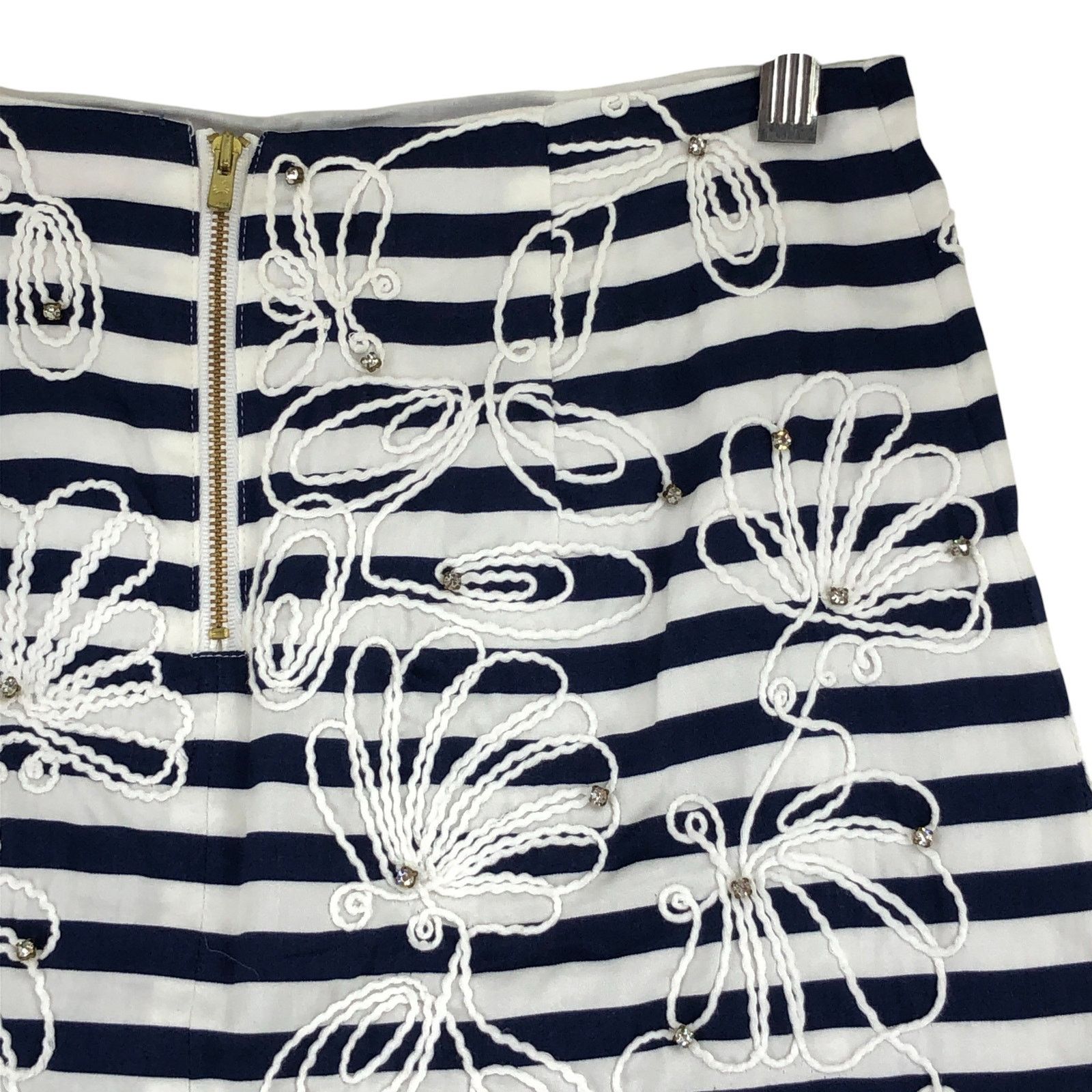 Lilly Pulitzer Lilly Pulitzer Sz 0 Skirt Tate Navy Blue Stripe Embroidered Size 25" / US 0 / IT 36 - 10 Thumbnail