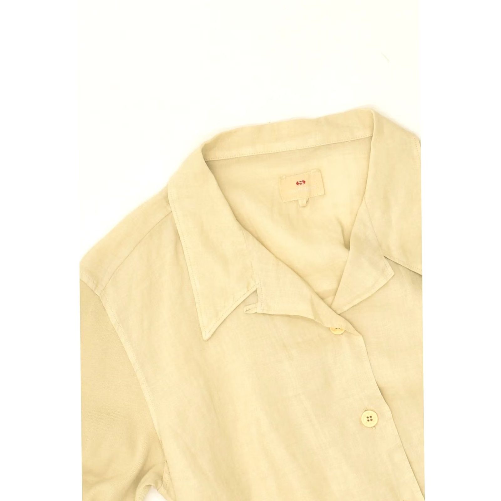 Superga SUPERGA Womens Shirt Large Beige Flax IT 46 Size L / US 10 / IT 46 - 3 Thumbnail