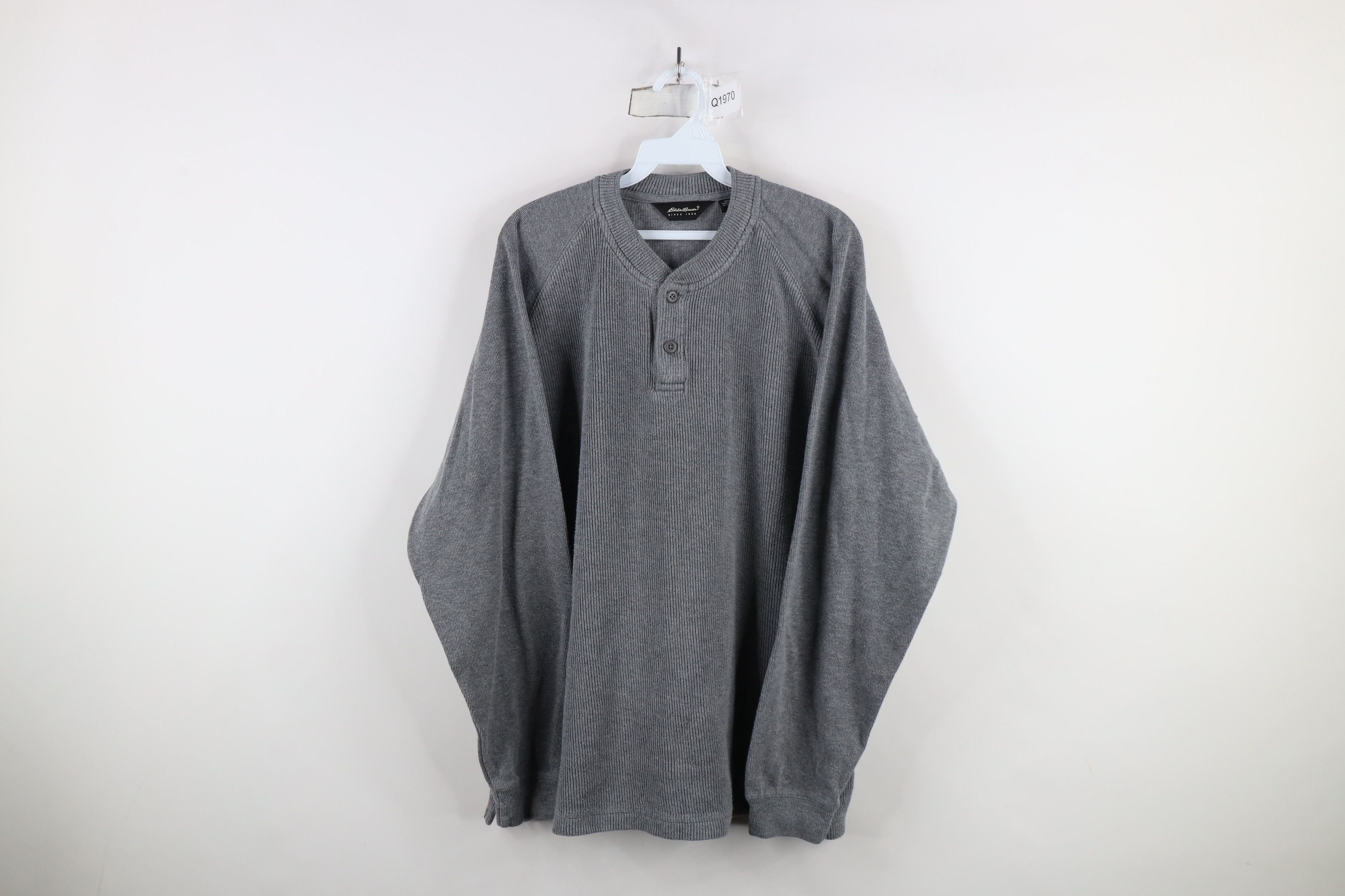 Eddie Bauer Vintage 90s Eddie Bauer Knit Long Sleeve Henley T-Shirt Size US XL / EU 56 / 4 - 1 Thumbnail