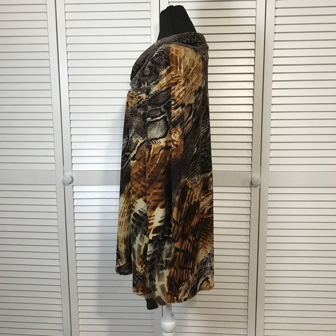 Other Susan Graver Liquid Knit Animal Cowl Neck Tunic Blouse L Size L / US 10 / IT 46 - 2 Thumbnail