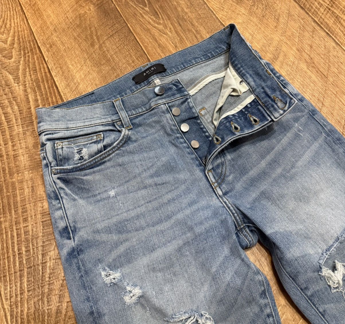 Amiri Amiri Ripped Light Blue Jeans Denim Pants Size US 32 / EU 48 - 6 Thumbnail