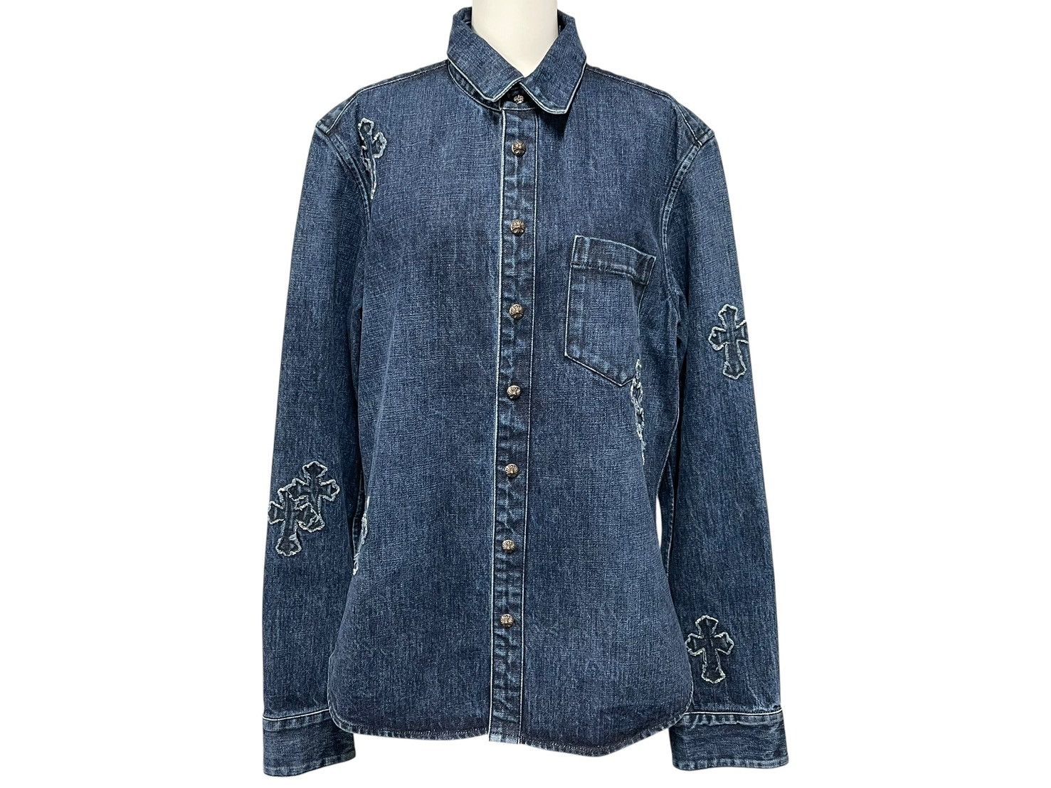 Chrome Hearts Chrome Hearts Cross Patch Denim Jacket Size US XL / EU 56 / 4 - 1 Thumbnail