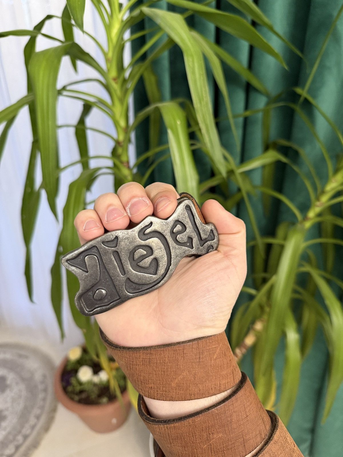 Diesel Vintage Diesel Belt Buckle Leather 90s Y2K Size ONE SIZE - 2 Thumbnail