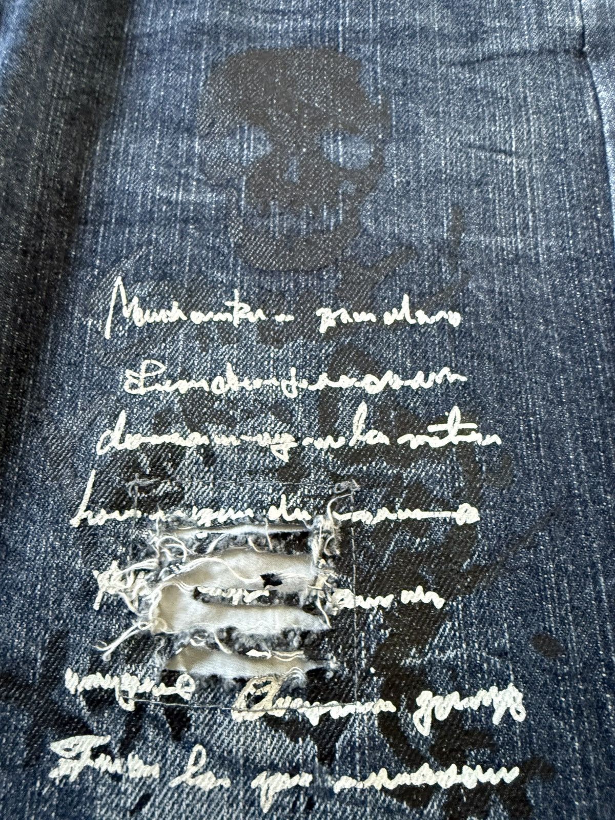 Japanese Brand Ba-Tsu Studio Japan Poems Chaotic Skull Jeans Size US 28 / EU 44 - 8 Thumbnail
