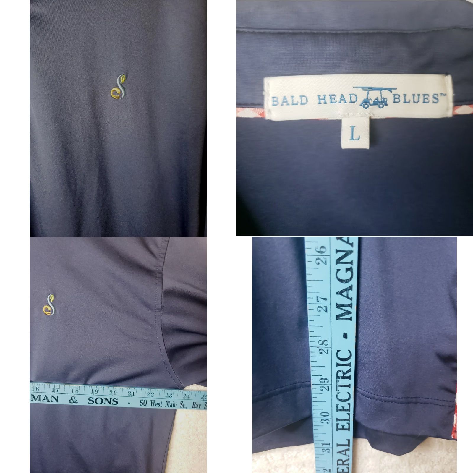 Vintage Bald Head Blues Polo Shirt Men's L Blue Golf Pro-Am Sleeve Logo Short Sleeve Shirt, 30 in Size US L / EU 52-54 / 3 - 8 Thumbnail