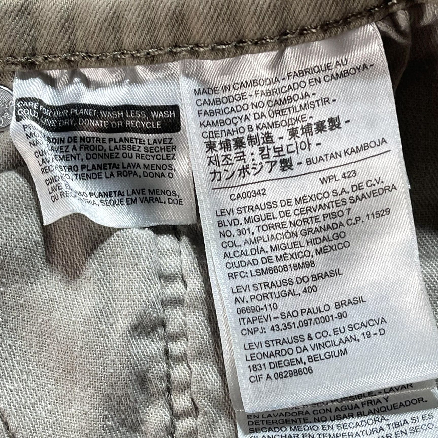 Levi's Levi's 505 Jeans Mens 34x32 Beige Straight Fit Denim Pants Zip Fly Pockets Size US 34 / EU 50 - 6 Thumbnail